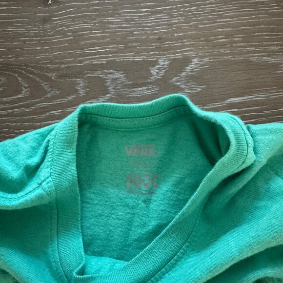 Girls Vans Green/pink checkered long sleeve t-shirt tee top size Small 7/8 - Picture 3 of 3